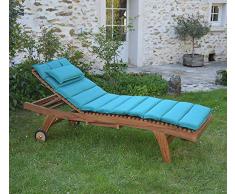 TeckAttitude Matelas Bleu Turquoise pour Bain de Soleil