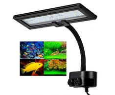 Hygger Lampe LED Aquarium, 21W Lampe à Clip pour Aquarium, Lampe 45 LEDs, Éclairage Blanc Bleu, avec Un Col de Cygne à 360 Degrés, Éclairage LED Clip pour Éclairage Réservoir de 35-50 cm, Plug EU