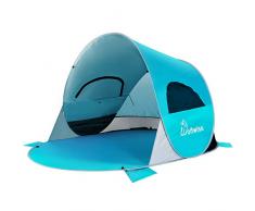 WolfWise Pop Up Abris de Plage UPF 50+ Tente de Plage pour Famille 3-4 Personnes Tente Instantanée en Plein air Sportive en Plein Air Portable