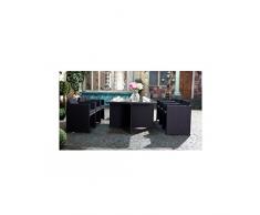 JFB Le Vito : Salon Jardin Noir encastrable en résine 6 Personnes