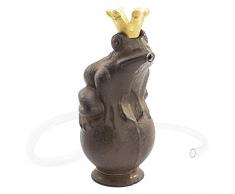 com-four® Gargouille Prince Grenouille, Fontaine en Fonte au Design Grenouille avec Couronne en Or, avec Pompe 2,5W