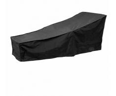 Mitefu Housse de Protection pour Chaise Longue de Jardin, Patio, Couverture pour Bain de Soleil Imperméable et Durable, 2m L x 0.8m W x 0.8m H/0.4m H, Noiree