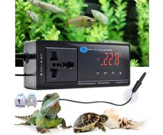 STARPIA LED Digital Thermostat Thermomètre pour Reptiles, Régulateur de Température pour Aquariums Terrarium Reptile 1100W 220V Contrôleur de Thermostat de Terrarium pour Reptiles,