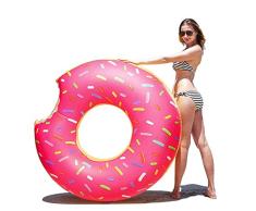 Samione Anneau de Natation, Bouée Gonflable Rose/Swim Ring/Gigantesque Bouée de Piscine en Forme de Donut pour Adultes et Enfants Bouée dété Eau Jouet