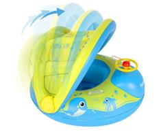 Preadix Bébé Siège De Piscine,avec auvent Amovible de Bouee Bebe,Anneau de Natation Gonflable et Protection Solaire pour Bebe en PVC ,Bouee Bebe Piscine pour 6-36 Mois