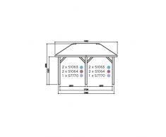 SOLID SUPERIA Carport Bois 500 x 600 x 400 cm S7764