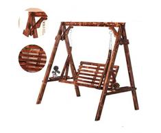 Balancelles de Jardin Balancelle Double Suspension Loisirs Chaise à Bascule en Bois Massif Fauteuil Suspendu Café Hôtel Suspendu à Double Panier Chaise en rotin