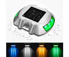 Lampe Solaire Jardin, 1pcs 6 LED Étanche IP65 Balise Chemin Pave Solaire Éclairage Bord de Piscine Bassin Encastrable Sol Clôture Pelouse Cour Terrasse Mur Pont Bateau Sécurité Extérieur