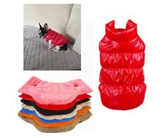 Kismaple manteau imperméable pour chien Veste dhiver rembourré matelassé Doudoune pour chien Pet chiot vêtements assortis Rouge XS Poitrine: 26-28CM