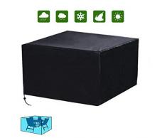 Diossad Housse de Protection Table de Jardin Rectangulaire Polyester pour Meuble de Jardin Noir 123 x 123 x 74cm