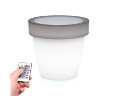 Pot à fleurs avec lumière LED multicolore rechargeable, 68 cm de hauteur