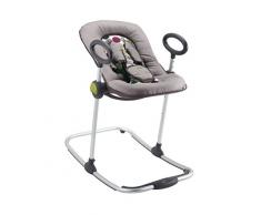 BÉABA, Transat Up & Down I, Transat Réglable par simple pression, 4 hauteurs, 3 Inclinaisons, Unisexe pour Bébé et Enfants, Réducteur de naissance, Ultra confortable, Noir/Gris