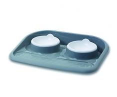 Nobby Butler Plateau avec Gamelles pour Chien Gris 2 x 300 ml