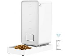 PETKIT Distributeur Croquettes Chat Pas de Carte, Double Frais Distributeur Automatique de Nourriture pour Chiens et Chats (Blanc 5,9L)