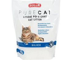 Zolux Litière pour Chat Pure Cat silice Naturelle 8 L neutralise Les odeurs, biodégradable, Fort Pouvoir dabsorption
