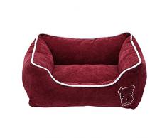 Anyu Lit pour Chien Panier Doux Comfortable Corbeille Coussin Vin Rouge S