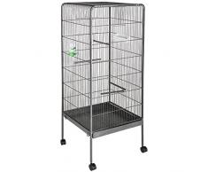 TecTake 800449 Volière pour Oiseaux Cage sur roulettes Canaries Perroquet Perruches Canaris - diverses Modèles - (sans Toit | No. 401004)