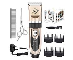 everesta faible bruit sans fil rechargeable pour chien et chats électrique Tondeuse Tondeuse de Toilettage Kit (or + noir)