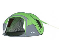 EZOLY Extérieur 3 4 Personnes Tente de Camping familiale Automatique 4 Tente de Plage de dôme de Saison étanche 3000mm Protection UV Portable léger abri de Soleil, Vert Herbe