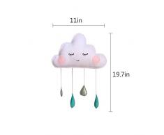 Roblue Nuages Blancs + Goutte d'or Décoration de Tente pour Enfants Fille Suspendu Accessoires de Photographie 28x50cm