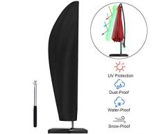 UKEER Housse de Protection pour Parasol, Housse de Parasol, Imperméable Couverture pour Parasol Déporté Anti-Poussière/Anti-UV avec Tige Télescopique
