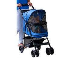 Pet Gear Happy Trails Poussette sans Glissière Charge Maximale de 15,9 kg pour Chat/Chien Bleu Saphir 61 x 30 x 55,8 cm