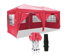Hikole Tonnelle Pliante imperméable Tente Pliante 3x3m Tonnelle de Jardin Gazebo 3x6m Pliable Tente de Reception avec 4 côtés