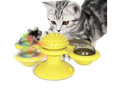 SOOTOP Jouets pour Animaux de Compagnie Portables, Chats Puzzle interactif Formation Plaque tournante Moulin à Vent Balle tourbillonnant Jouets Chaton Jouer Jeu Chat Fournitures
