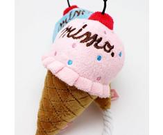 Milopon Squeaky Chien Jouet en Peluche Motif Glace Mignon pour Chien Compagnie Chiot Chat Rose