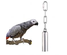 Sotoboo - Cloche en acier inoxydable - Jouet très résistant pour cage à oiseaux - Pour les perroquets jaco, petits aras, petits cacatoès, calopsitte, etc. - Petit ou grand modèle