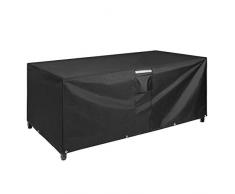 SONGMICS Housse pour mobilier de Jardin, Bâche de Protection pour Table et chaises, 170 x 100 x 70 cm, en Tissu Oxford 600D imperméable Anti-décoloration, pour extérieur, terrasse, Noir GFC94BK