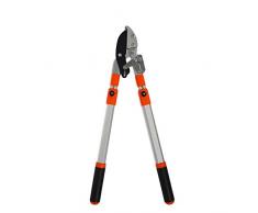 Garden factory - Coupe Branche à Crémaillère doté de Manches Télescopiques à Crans, en Profilé d’Aluminium Renforcé coupant des Branches allant Jusqu’à 6 cm de Diamètre. Ebrancheur Professionnel.