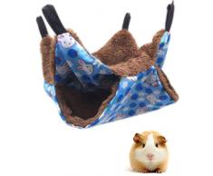 MQUPIN Lit hamac double couche chaud à suspendre pour furet, écureuils, chinchillas, hamster et autres petits animaux