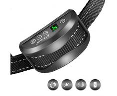 Collier Anti-aboiement Chien - 3 Modes Choc Électrique/Vibration/Sensibilité Aide au Dressage Inoffensif Automatique IP65 Batterie Rechargeable Sangle Reflechissant Réglable pour Petit Gros Chien