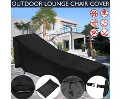 Hearthrousy Housse Transat pour Chaise Longue Imperméable Housse de Protection Jardin Extérieure, Housse Bain de Soleil Chaise Ultra-épaisse, Couverture Protection Bâche Noir