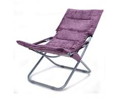 Chaise Longue Réglable Chaises Jardin en Bois Bain de Soleil Transat Pliable en Polyester Tissu Charge Max 100kg,Violet