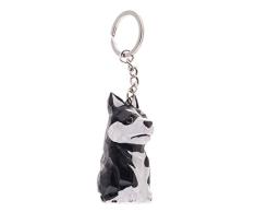 P Prettyia Porte-clés Sifflet Animaux Sculptés en Bois Chaîne Clés à Main de Voiture - Chien, 5cm