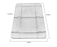 Baiyihui Rack de Refroidissement, de Qualité Alimentaire Commercial SUS304 (18/8) Rack de Cuisson en Acier Inoxydable Pour la Moitié de la Plaque de Cuisson, Conception de Grille Serrée, Au Four, Résistant à la Rouille, Antiadhésif