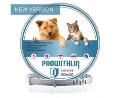 prowithlin Collier antiparasitaire pour Chiens et Chats, Collier Anti-puces et Anti-tiques Ajustable et imperméable, 8 Mois Protection en Sécurité ingrédients Control