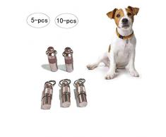 Médaille didentification pour animal domestique pour chat, petit chien, chiot, en forme de capsule