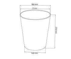 Rond cache-pot 18 cm CITY en plastique romantique style en gris