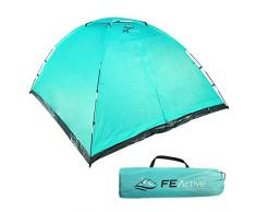 FE Active - Tente 3-4 personnes à montage rapide et facile avec moustiquaire et double toit pour le plein air, résistant à leau, camping, backpacking, randonnée, trekking | Conçue en Californie, USA