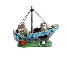 QUCHENG Accessoires daquarium Bateau décoration daquarium abri de Petits Poissons crevette