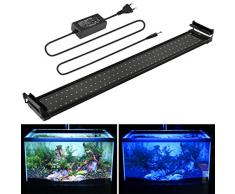 BELLALICHT 70-90 cm éclairage Aquarium LEDs 90 Blanc + 18 Bleu Lampe 18W 2 Mode Lumières Rampe LED pour Aquarium