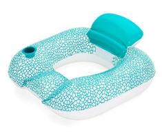 Bestway 43097 Fauteuil gonflable de piscine Lounge avec dossier 102 x 94 cm, 2 couleurs assorties