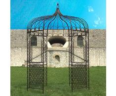LORIGINALE DECO Tonnelle Gloriette de Jardin en Fer Ronde ø200 cm Marron