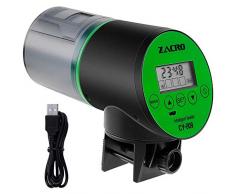 Zacro Distributeur Automatique de Nourriture pour Poissons avec écran LCD et réglage du Temps dalimentation, Convient pour Aquarium, réservoir pour Poissons