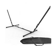 Sotech - Armature en Acier pour Hamac, Support pour Hamac de Jardin Camping, avec Sac de Transport, Accessoires: Hamac Non Inclus, Dimensions: 296-380 x 107-132 x 100 cm
