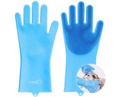 Pecute Gant de Toilettage Professionnel 2 en 1, Gant pour Chat de Bain et Massage, Brosse Poils Animaux dÉpilation, Gant Brosse Poil pour Chat Chien Lapin Cheval, Gant de Nettoyage pour Meubles
