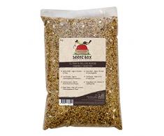 SeedzBox Mélange Luxueux Complet Graines et Noix pour Perruches, Calopsittes, Petits Oiseaux - Sain, Naturel, équilibré - Graines de Millet Rouge, Canaris, Niger, Riche en Proteines/ Fibres - Sac 1kg